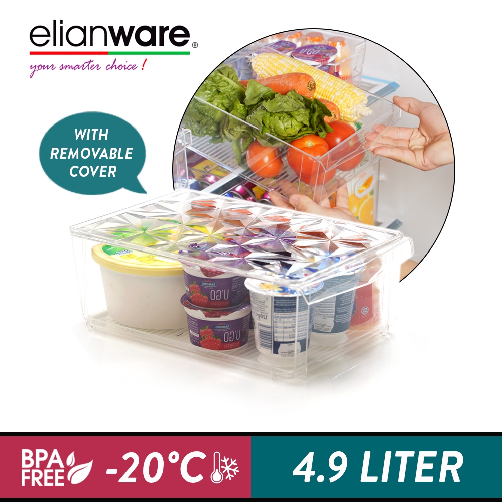 Elianware EConcept BPA FREE Stackable Food Storage with Cover Freezer