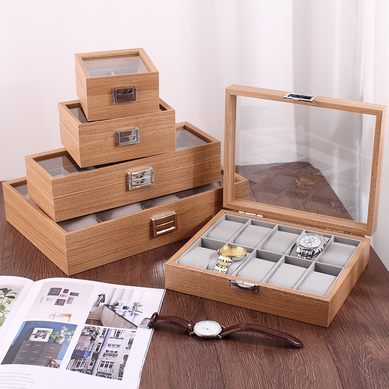 In stock Classic Bamboo Watch 2/3/6/10/12 Slot Storage Box Watch Jewelry Collection Box Bracelet Display Box