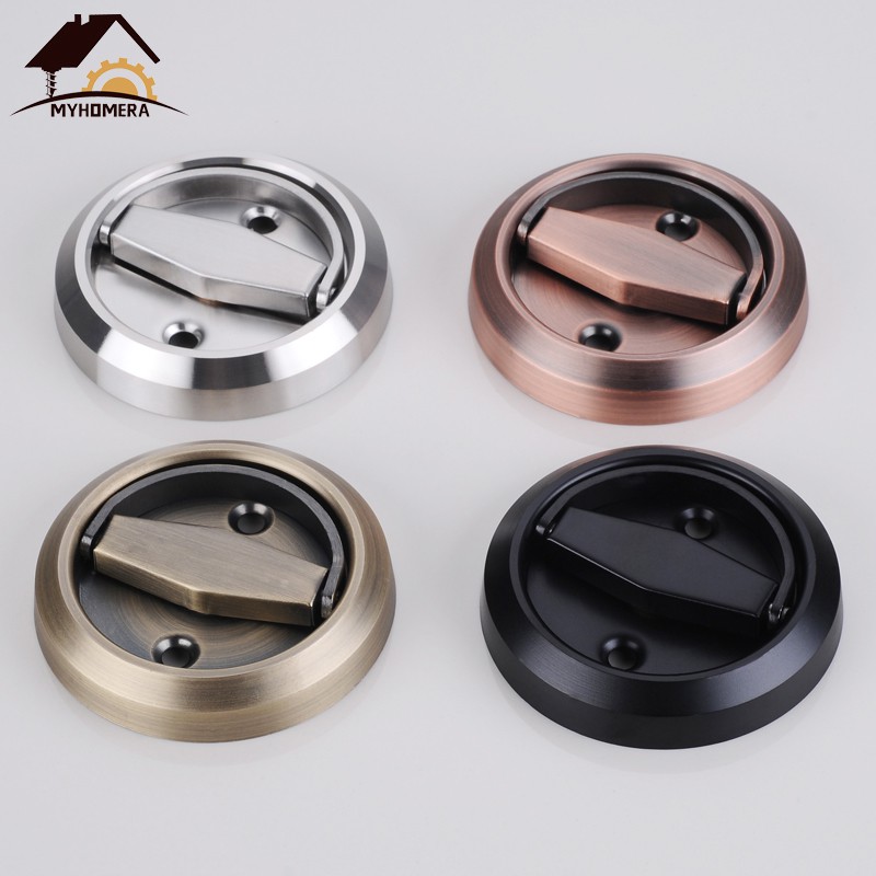 304 Stainless Steel Handle Fire Proof Door Round Ring Recessed Invisible Cup Disk Room Hidden Door Handles Cabinet Pulls Home Furniture Hardware