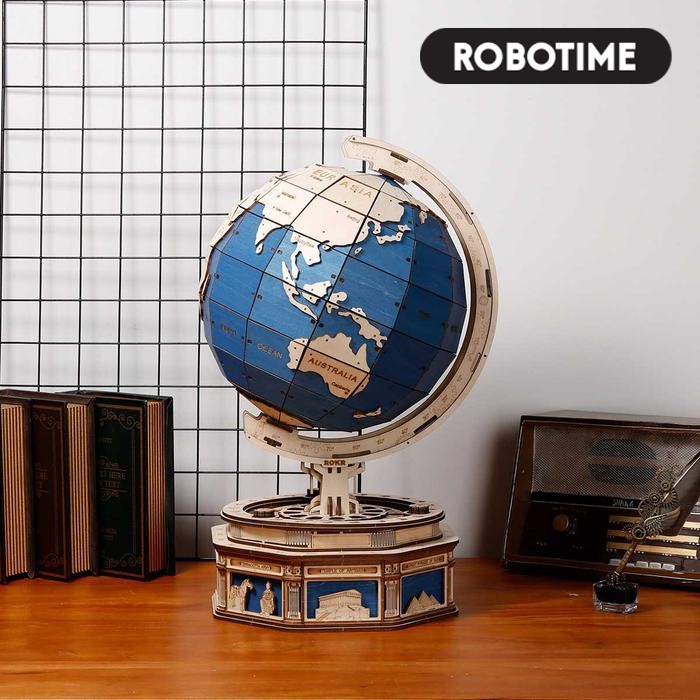 [Local Stock] Robotime-ROKR 3D Puzzle Toys Wooden Puzzle Adult Puzzle Birthday Gift The Globe ST002