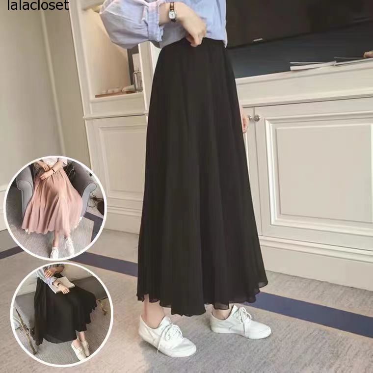 Women skirt long skirt muslimah Plus Size women Chiffon Skirt midi ...