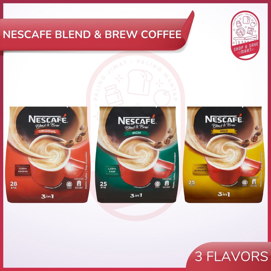 Nescafe Blend & Brew Coffee - 25s X 18g (Flavor: Original / Rich / Mild ...