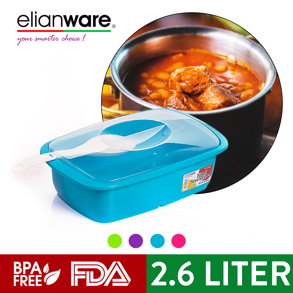 Elianware 2.6 Ltr Transparent Cover Food Serving Bowl with Scoop