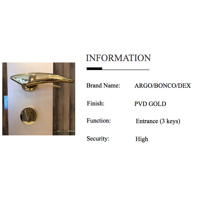 Argo/Bonco/Dex SB204AAE PVD Brass Leverset [Entrance Function] Home