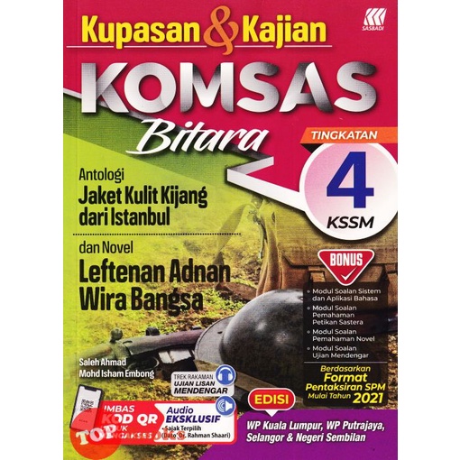[TOPBOOKS Sasbadi] Kupasan & Kajian Komsas Bitara Novel Leftenan Adnan Wira Bangsa Tingkatan 4 KSSM (2022)