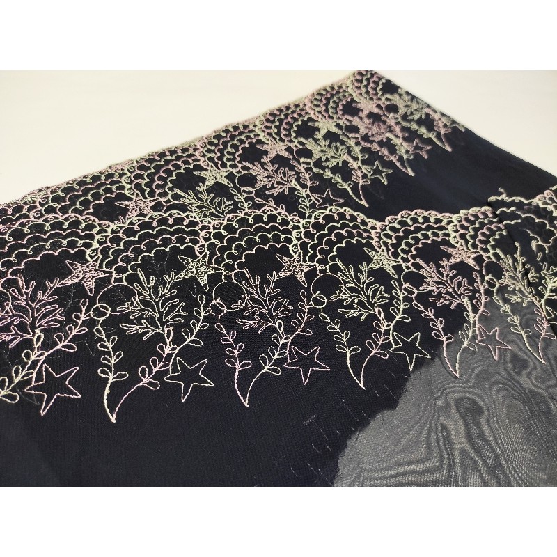 195MM Ocean Design Embroidery  Chiffon Lace Craft DIY Renda 