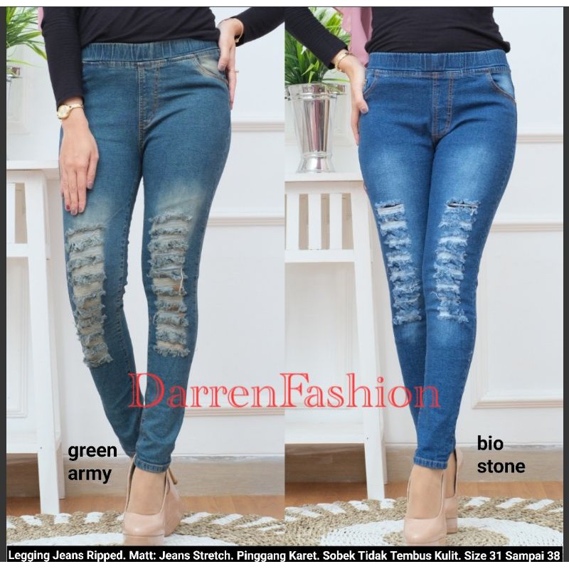 Ripped Layer Jegging. Ripped Destroy Jegging. Ripped Leggings | Shopee ...