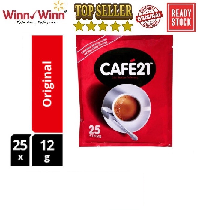 CAFE 21 2 in 1 Instant Coffee Mix ( 12g x 25 sachets ) 300g | Shopee ...