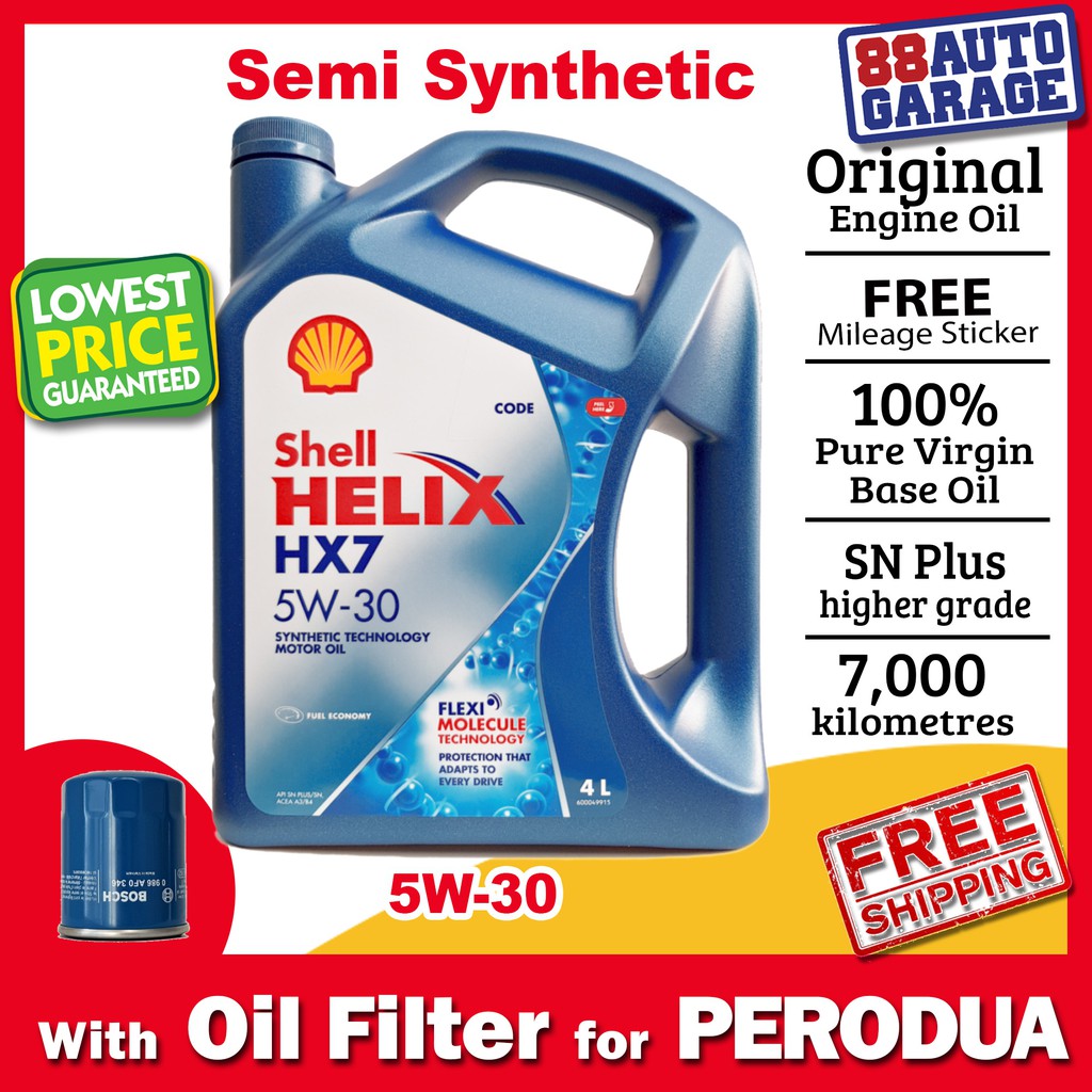 Shell Semi Synthetic Helix HX7 5W30 5W-30 with Perodua 