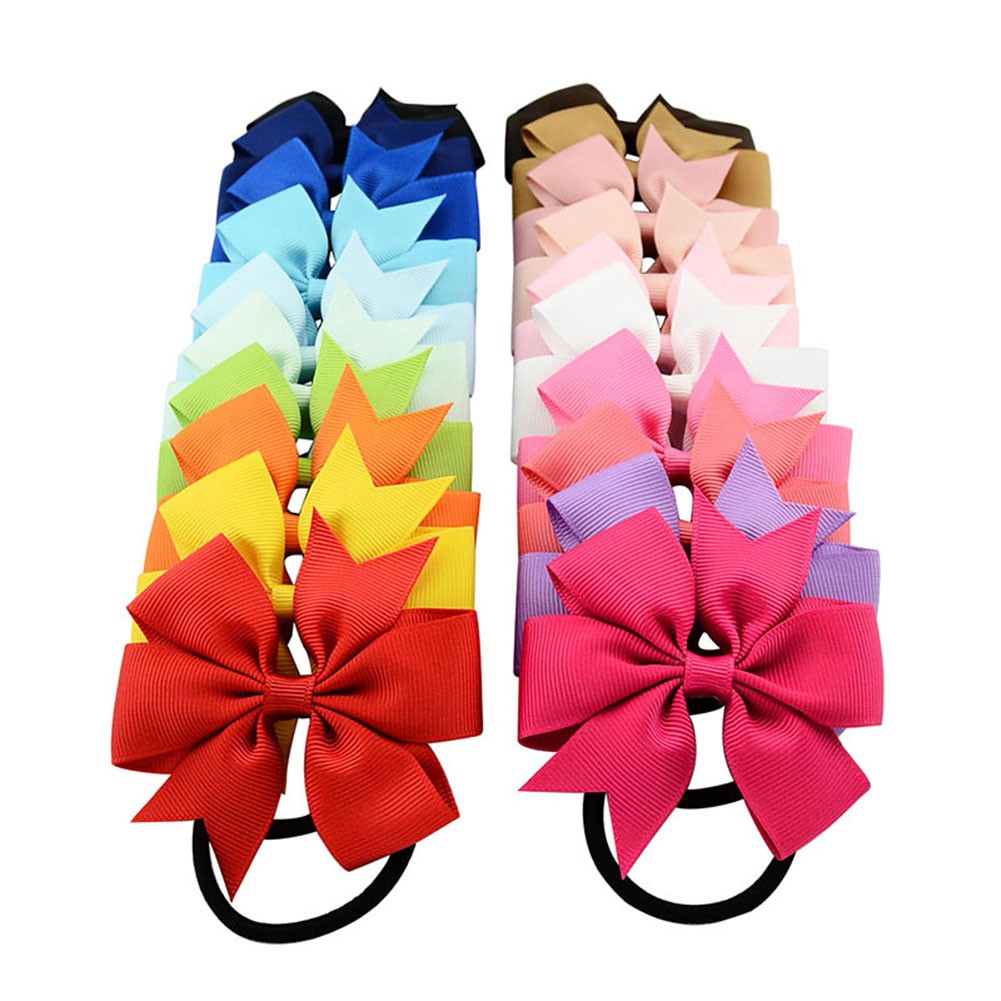 20pcs Baby Girls Ribbon Hair Ties Kids Elastic Hair Rope Band