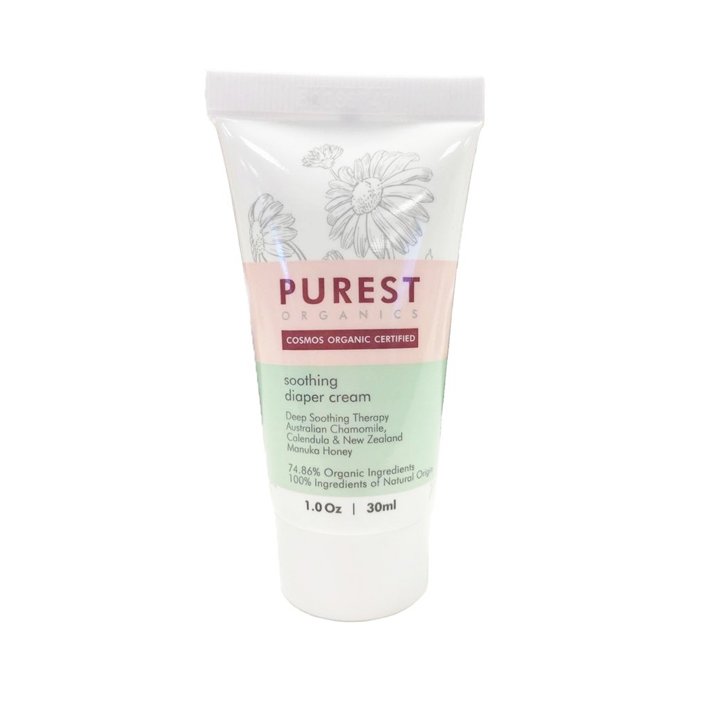 Purest Organic Soothing Nappy Diaper Cream 30ml exp:06/2022