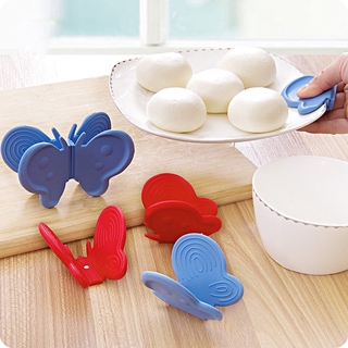 【READY STOCK 】1PC Butterfly Shaped Silicone Anti-scald Devices Fridge Magnet Kitchen Tool Insulation Plate Clamp