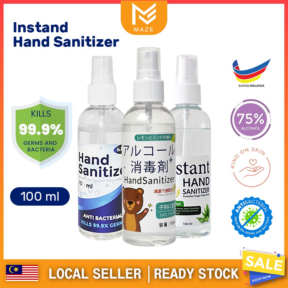 Ready Stock 100ml KIDS hand sanitizer 75% alcohol spray pump SOP KKM ...