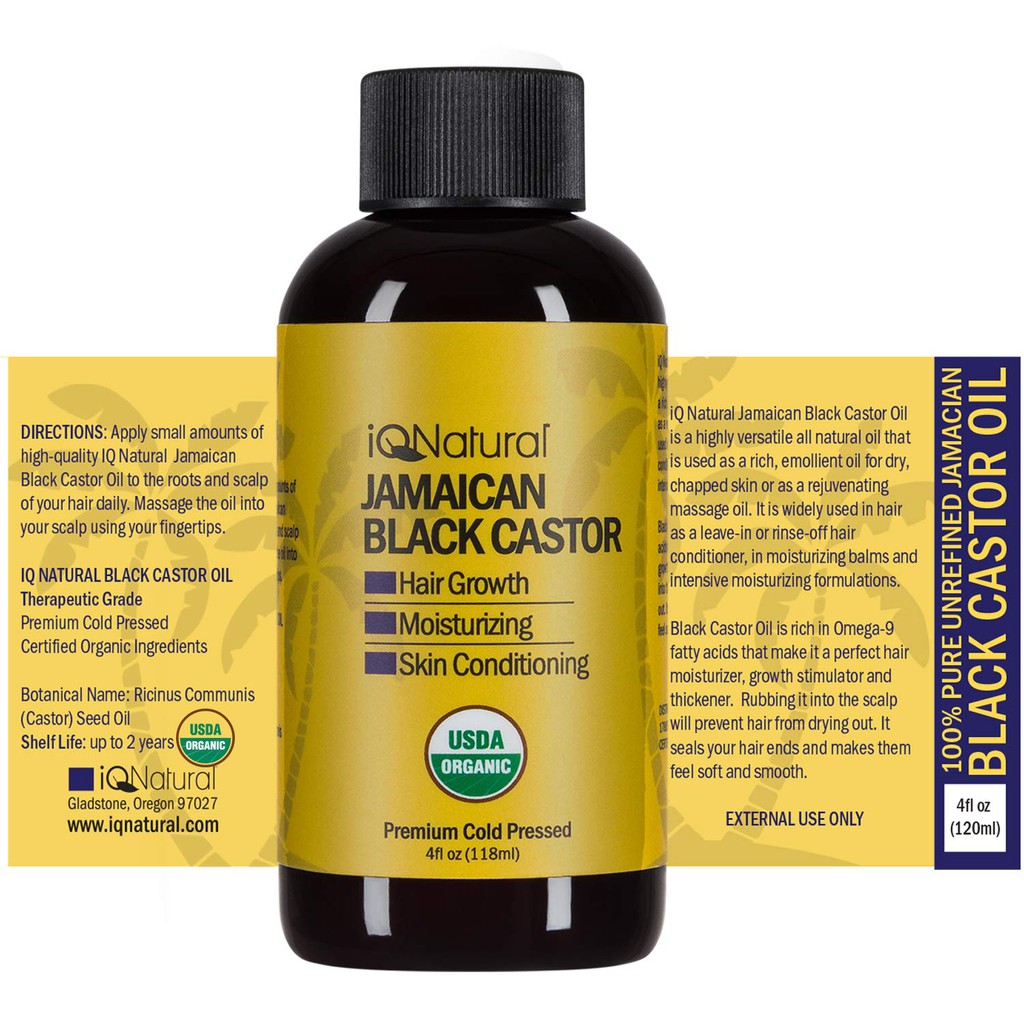 Iq Natural Jamaican Black Castor Oil 100 Cold Pressed 120 Ml