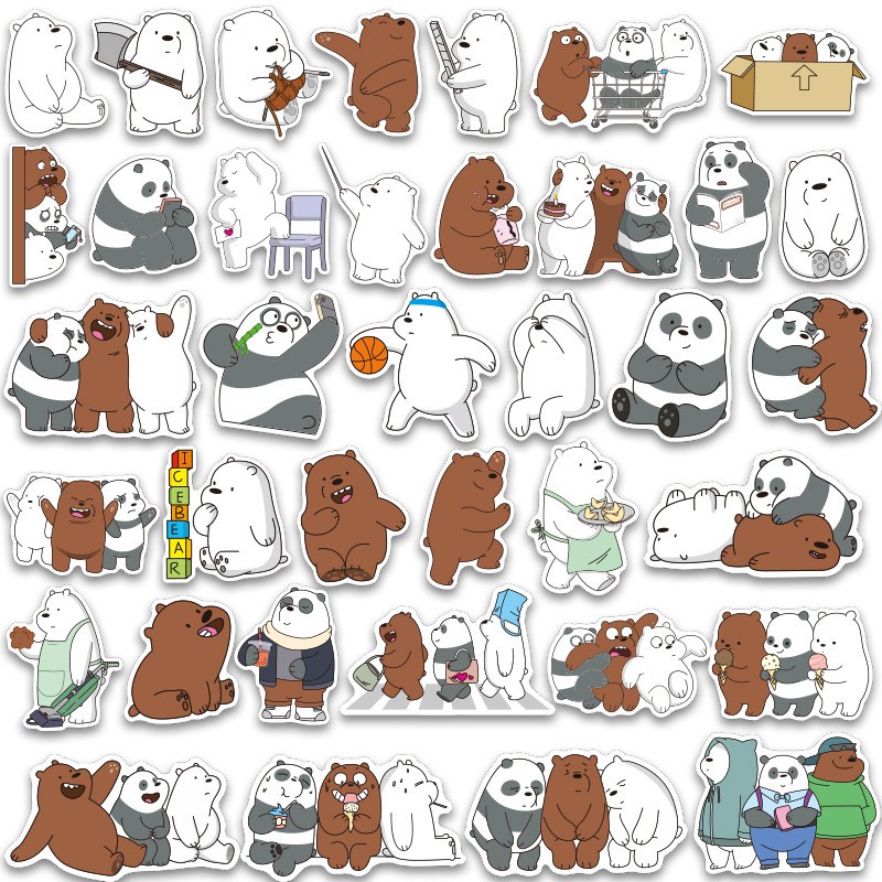 36 pcs/lot We Bare Bears Sticker DIY Laptop Car Luggage Skateboard ...