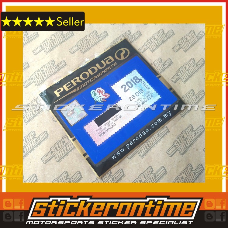 Perodua Car Roadtax Sticker Cover rotex myvi axia alza 