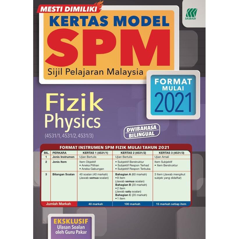 St Sasbadi Buku Latihan Kertas Model Spm Format Terkini 2021 Fizik Physics Dwibahasa Shopee Malaysia