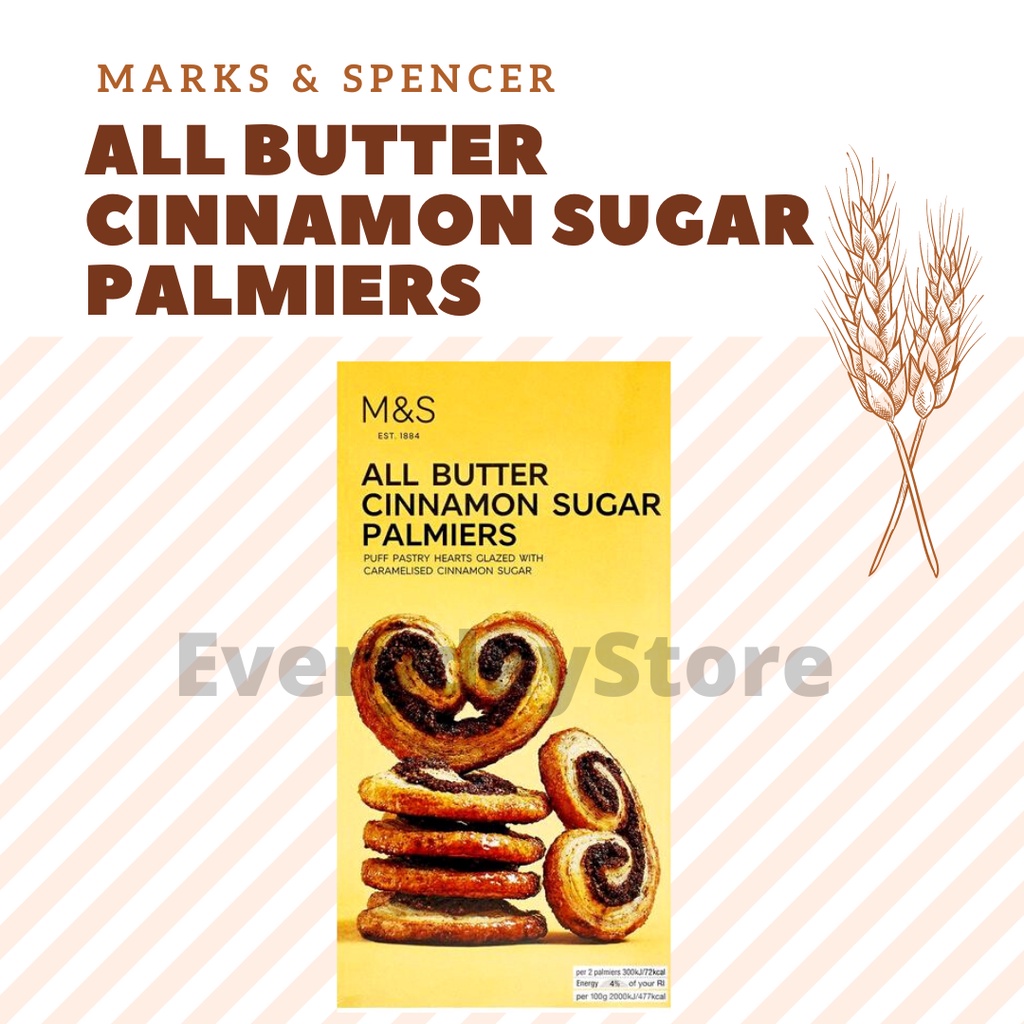 M&S All Butter Cinnamon Sugar Palmiers Marks & Spencer Shopee Malaysia