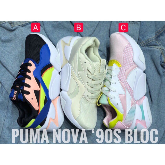 puma x barbie nova 90's block multi color sneakers