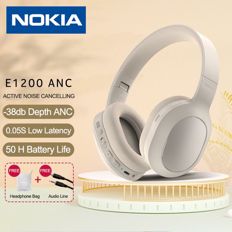 Nokia E1200 ANC Headphones Active Noise Cancelling Wireless Bluetooth