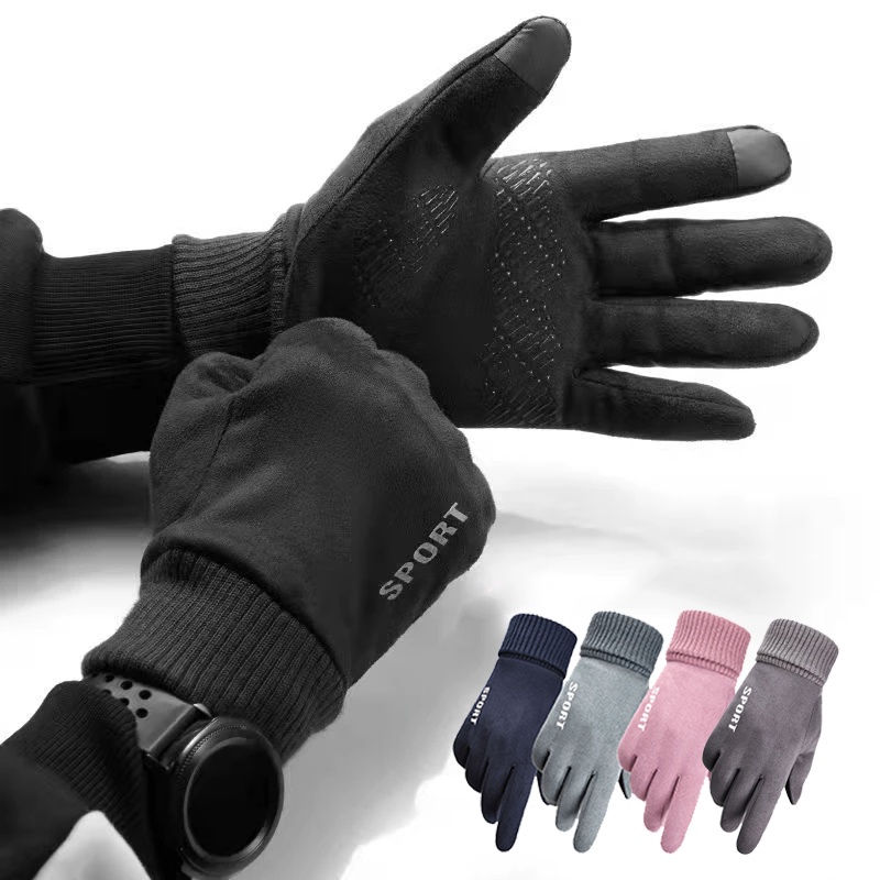 Unisex Winter Waterproof Anti Slip Knitted Thicken Warm Ski Gloves / Girls Men Fashion Thermal Soft Full Finger Mittens /Women Men Warmer Sports Gloves For Outdoor Bicycle Cycling,