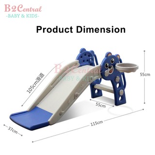 Mini Slide WITH Basketball Frame Kids Playground Gelongsor Budak Kecil ...