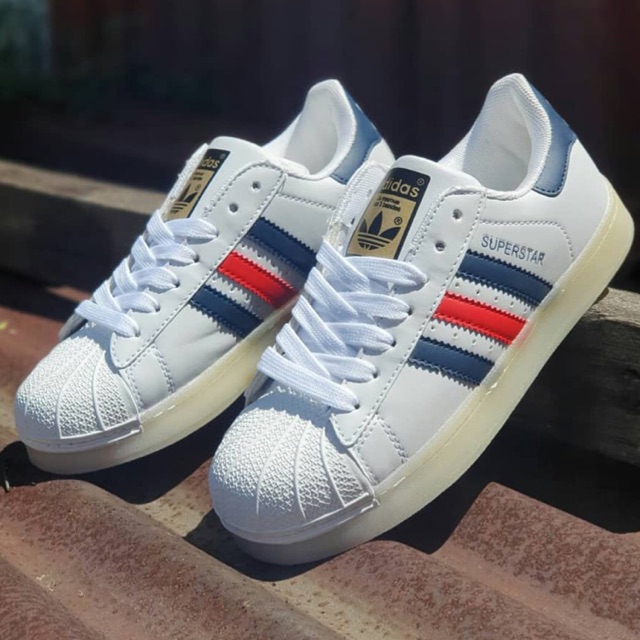 adidas superstar white and navy