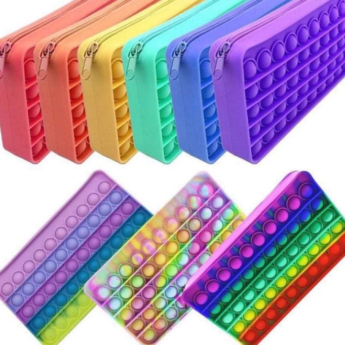 14 Warna X pop it bekas pensel Kotak Pensel Pop It Pencil Box Push ...