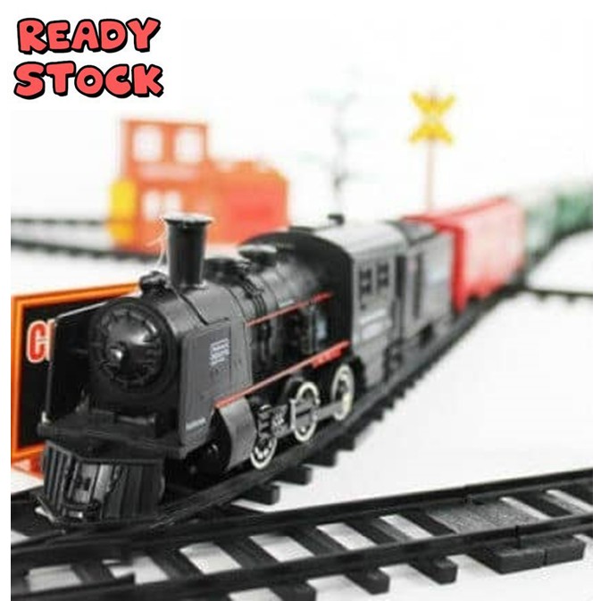 Electric Classic Rail King Train Kereta Api Set Klasik 19 pcs Play Vehicles Kids BoysToys Mainan Budak Lelaki 儿童仿真火车玩具