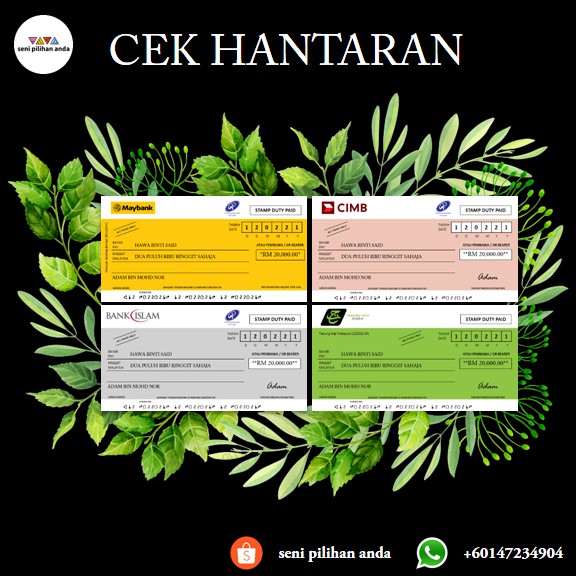 CEK HANTARAN AKAD NIKAH/PERKAHWINAN - MOCKUP REPLICA CHEQUE ...