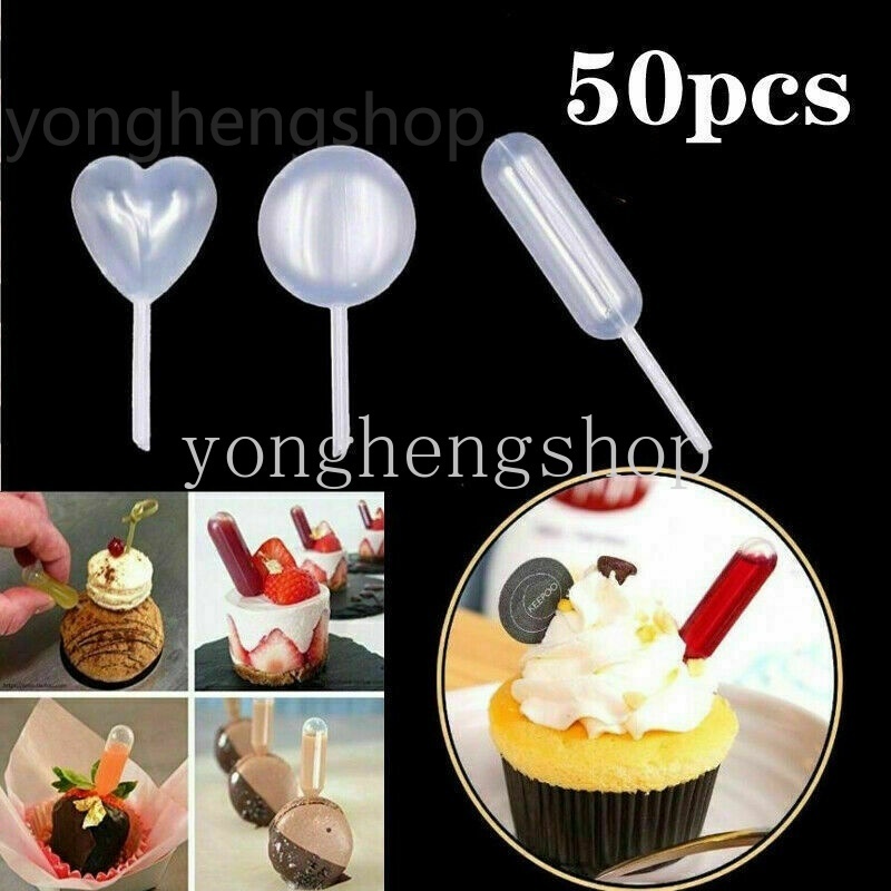 50pcs 4ml Mini Squeeze Transfer Pipettes for Cake Dessert Cupcake Ice ...