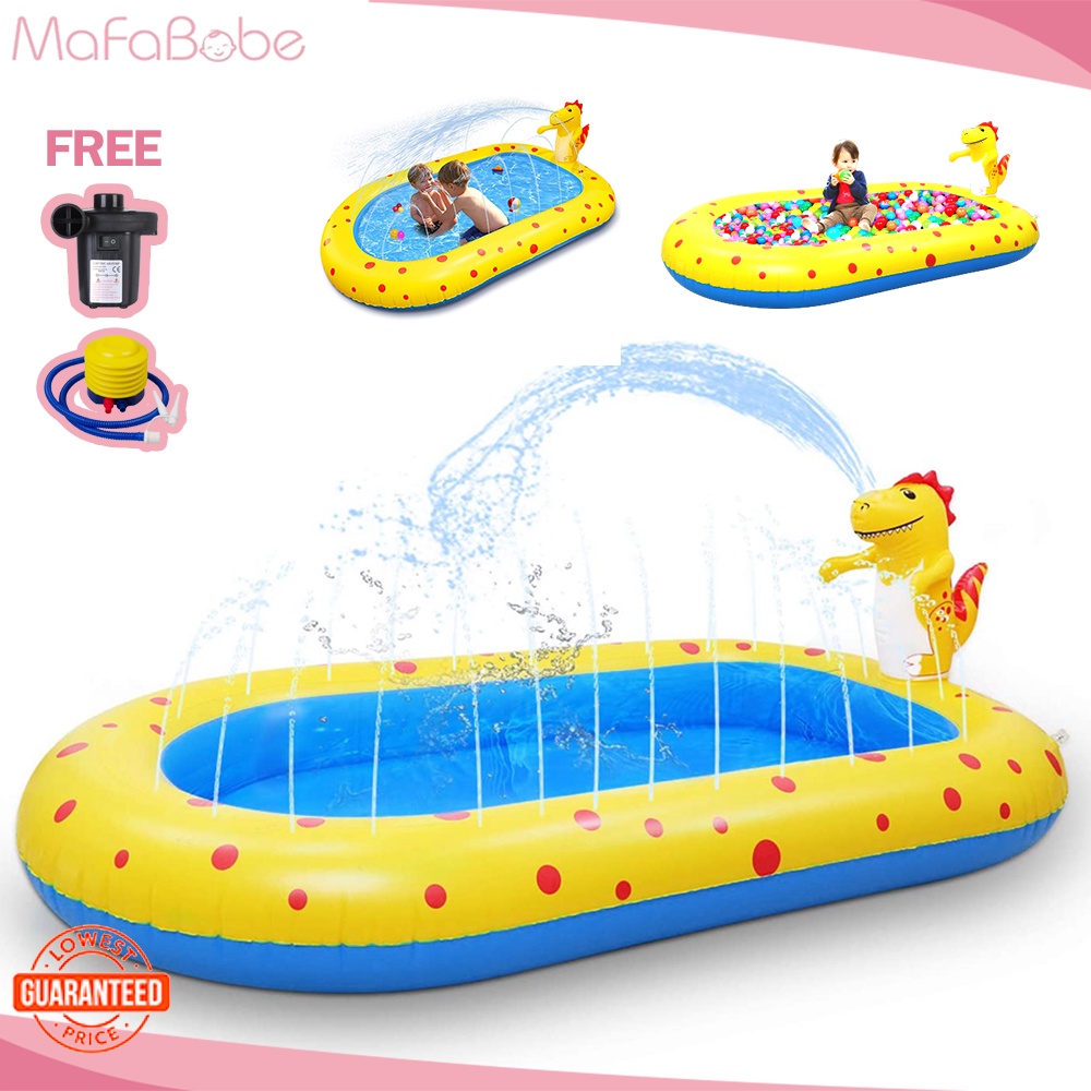 Kiddie Pool Dinosaur Inflatable Sprinkler Swimming Pools Water Toys for ...