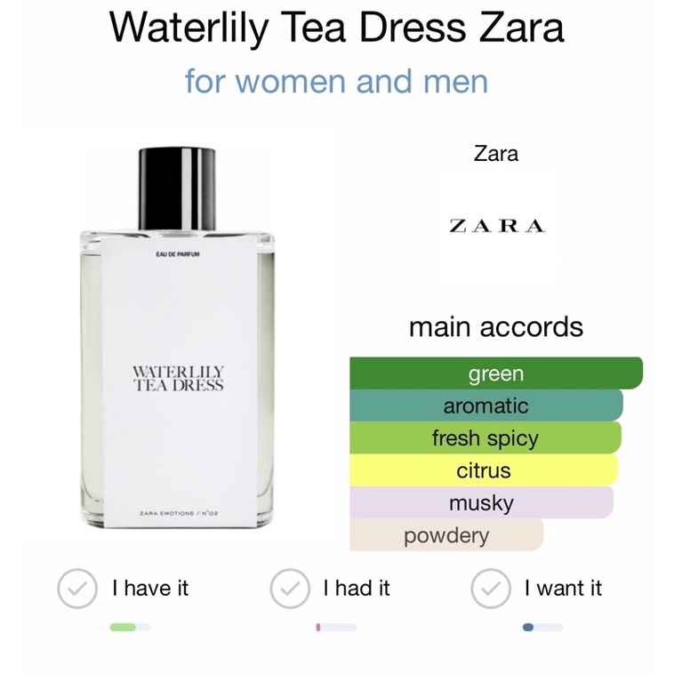 Zara Waterlily Tea Dress decant / sample / travel spray Shopee Malaysia