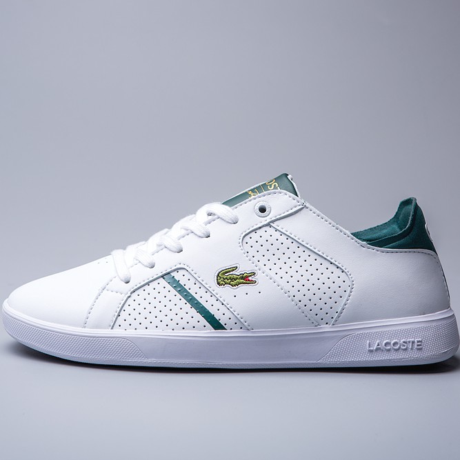 lacoste white and green shoes