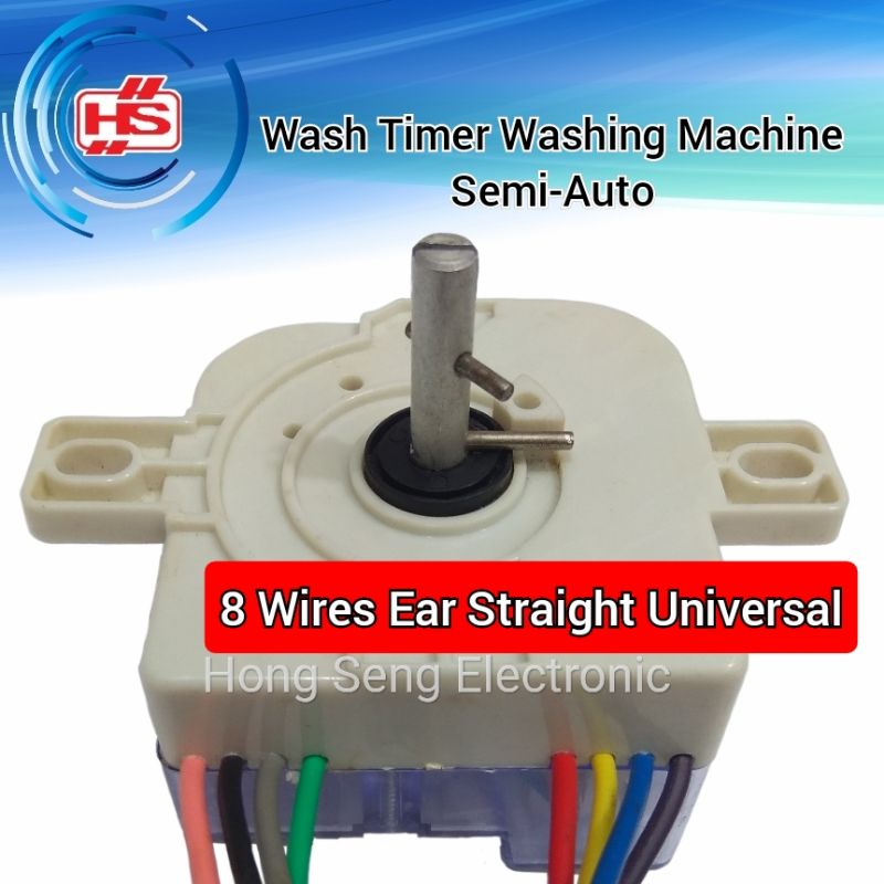 Wash Timer Washing Machine Semi-Auto / Timer Basuh Mesin Basuh Semi-Auto 8 Wires (4+4) Ear Straight Universal