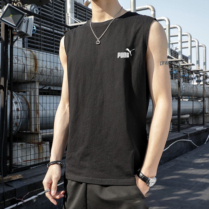 Tank Top Singlet Men Milk Silk Tank Top Sleeveless Vest Sports Lelaki Loose Vest Men M-3XL