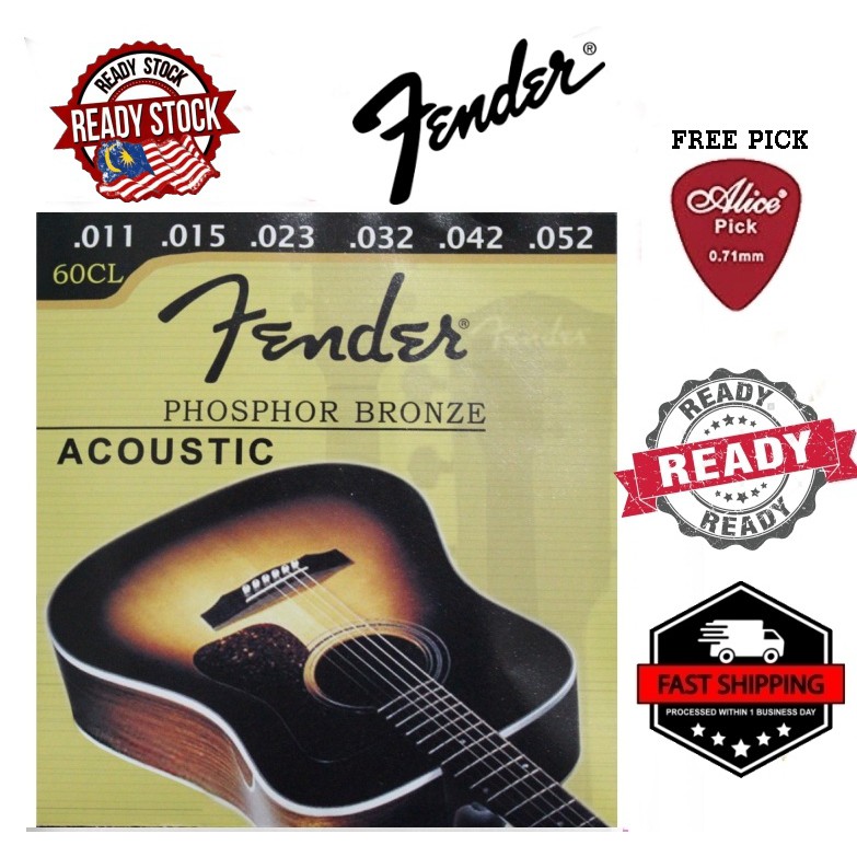 (READY STOCK) Fender Acoustic Steel Strings Phosphor Bronze .011 .050