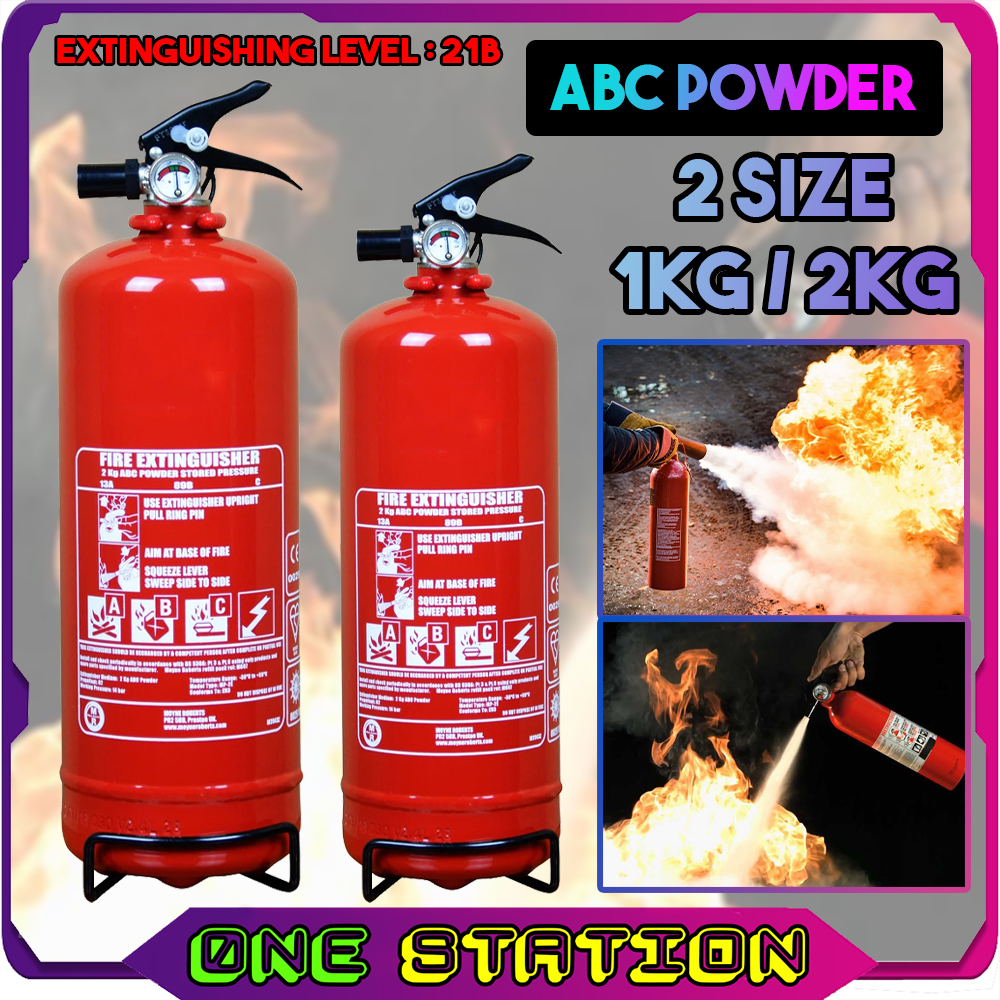 1KG/2KG ABC Powder Fire Extinguisher for Car Home Pemadam Api Shopee