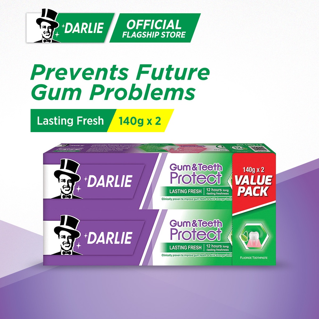 Darlie Gum & Teeth Protect Toothpaste Lasting Fresh 140g x 2 (Value