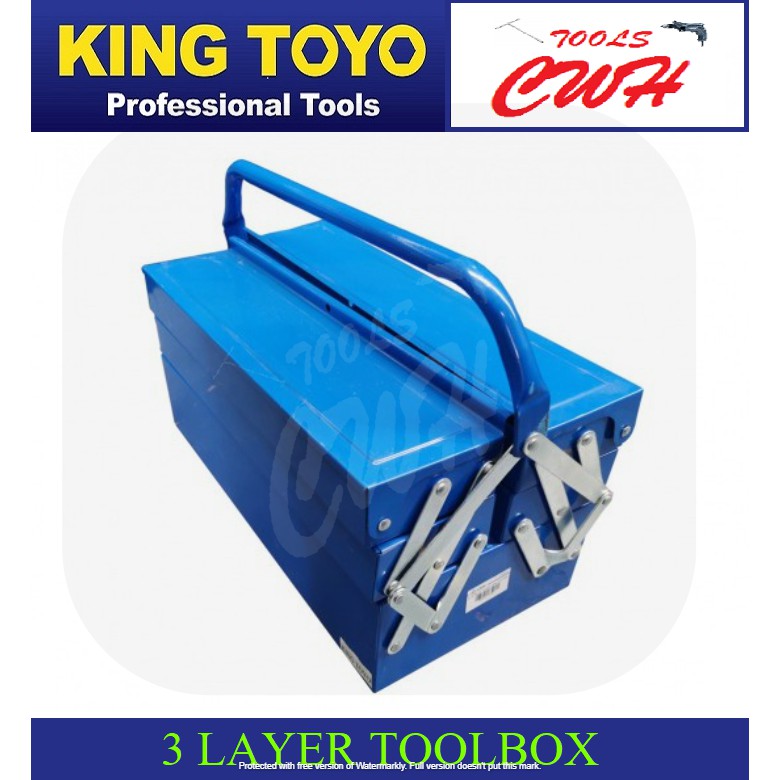 King Toyo KTXTB123 3 Layer METAL Toolbox KINGTOYO TOOL BOX XTB123