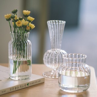 【Ready Stock】 INS Feel Simple Medium Vase Bottle, Nordic Glass Vase, Glass Bottle Nordic Flower Vase, Home Furnishing