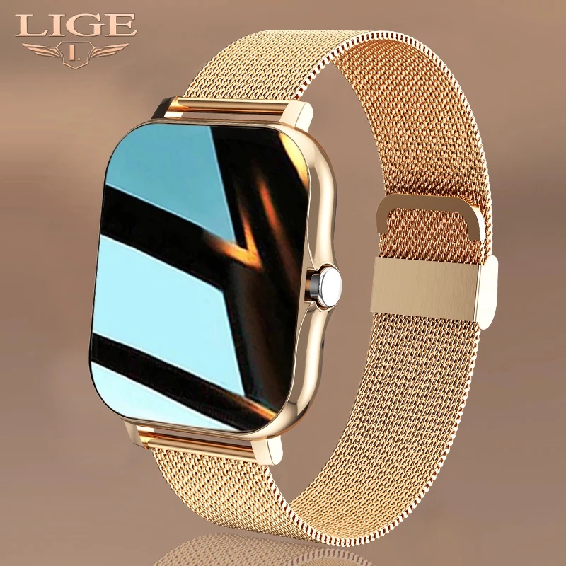 LIGE New Smart watch Men 1.69" Color Screen Full touch Fitness Tracker Bluetooth Call Smart Watch