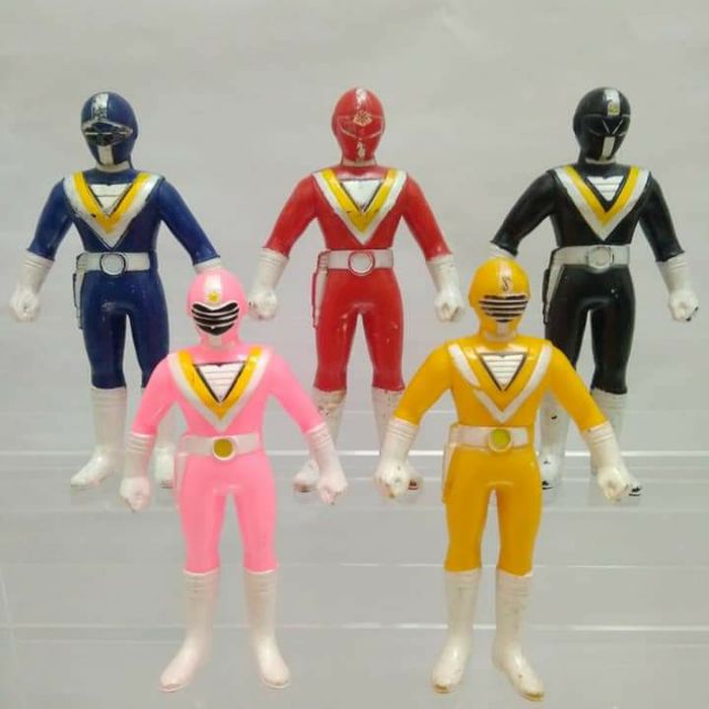 BANDAI POWER RANGER SUPER SENTAI FIVEMAN SOFUBI 5INCH (COMPLETE SET ...