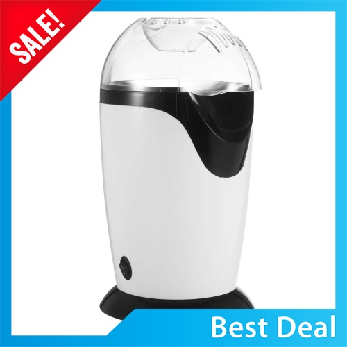 Best Deal 300ML Mini Electric Hot Air Popcorn Maker Popcorn Popper Machine with Measuring Cup Top Cover Low Fat No Oil 