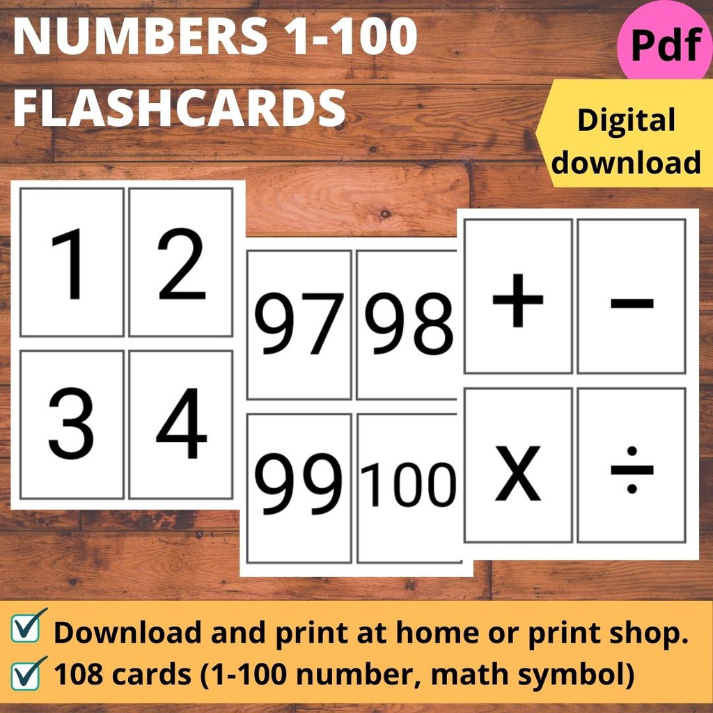 flashcards printable numbers 1 100 pdf gwerh