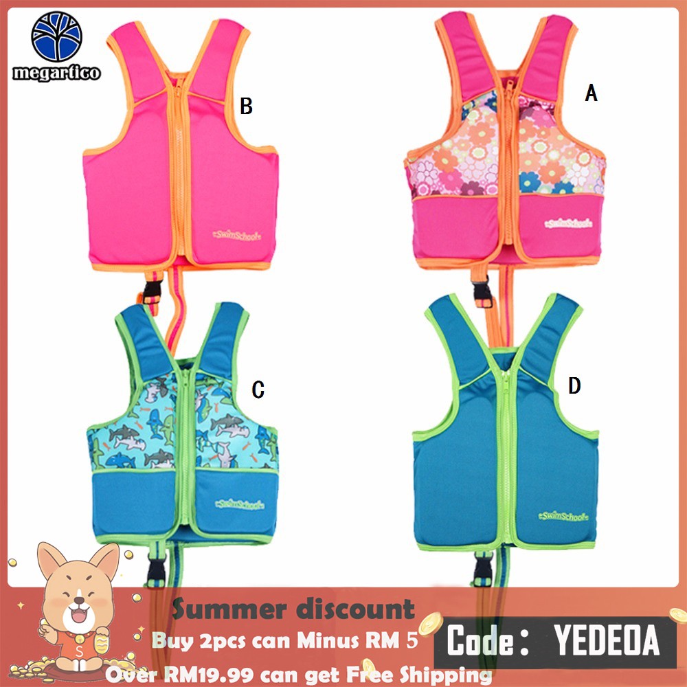 Ready Stock 16 y/o Kids Safety Swim Life Jacket SOS Vest Baby Toddler