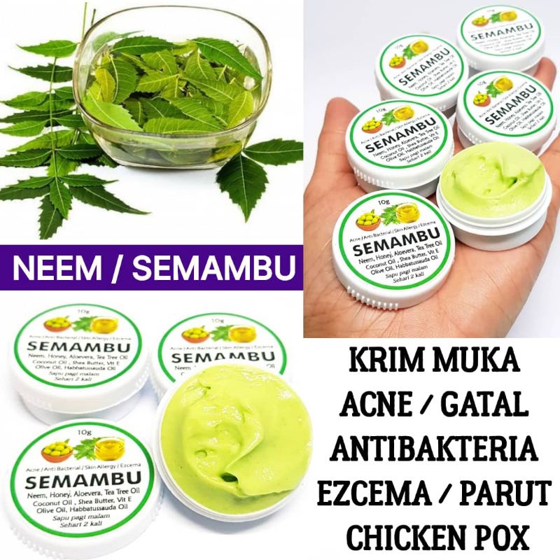 Neem Semambu/ Masalah Kulit Gatal/ Itchy Problem Skin/ Acne Jerawat/ Face Cream Neem/ Sabun Semambu/ Anti Kulat/ Fungus