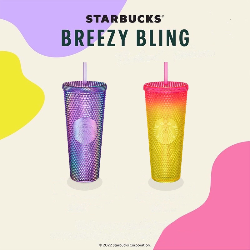 Reusable Starbucks Tumbler Frosted Straw cup Black Durian Series Diamond Studded Cup Starbucks cup 710ml/24oz METREL