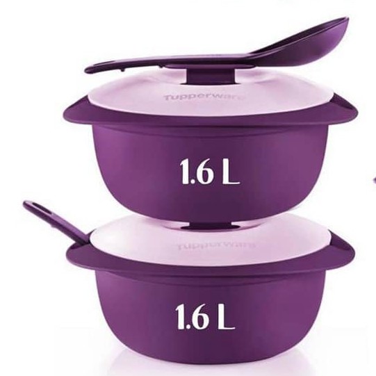 Tupperware Purple Royale Round Server with Serving Spoon 1.6L (2pcs)