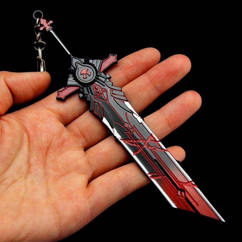 Genshin Impact Katana Sword Keychain Cosplay Katana Ghost Blade Metal 